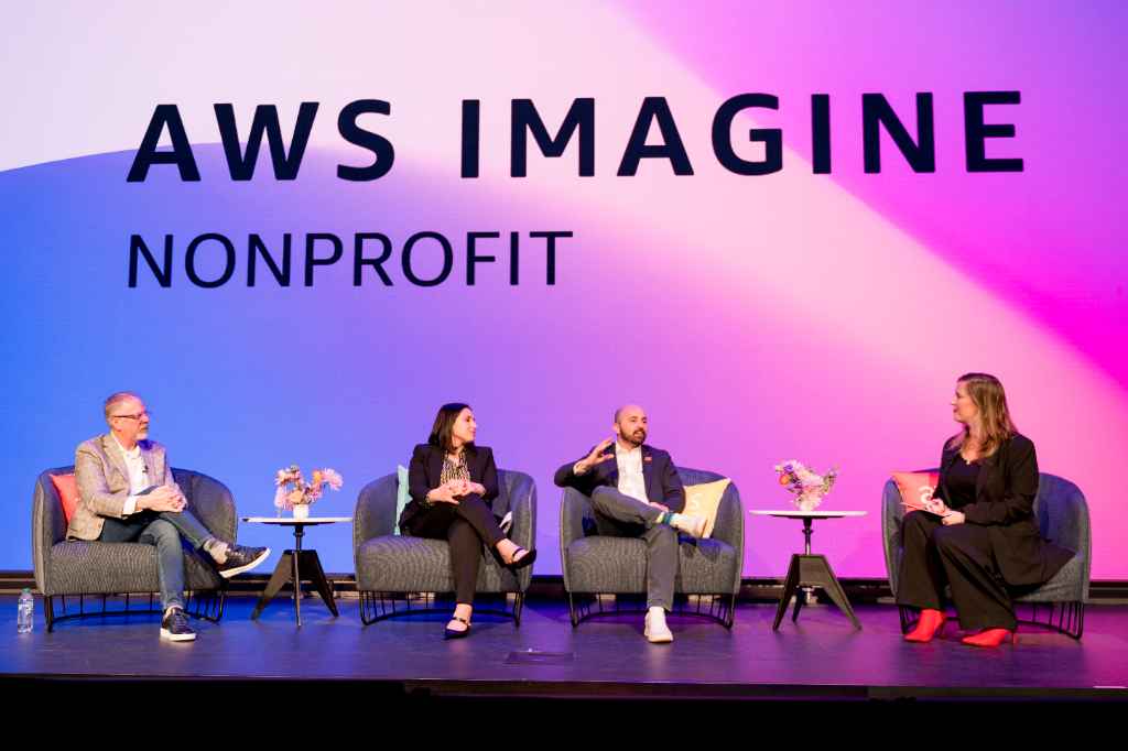 Zeenia Irani speaking at the AWS Imagine Nonprofit conference.